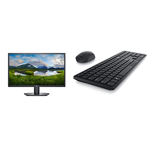 Dell SE2722HX - 27-inch FHD (1920 x 1080) 16:9 Monitor, 75Hz Refresh Rate, 16.7 Million Colors, Anti-Glare with 3H Hardness, Black & KM5221W Pro Wireless Keyboard and Mouse Combo- Black