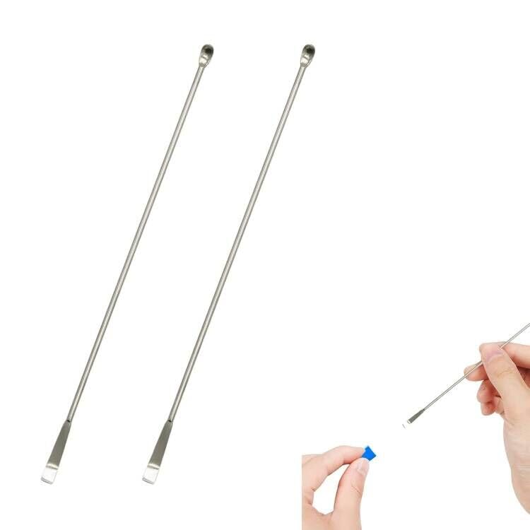 Espátulas de Laboratorio Acero Inoxidable, Cuchara de Laboratorio, Micro Cuchara de Acero Inoxidable, Espátula de Doble Extremo, para Relleno de Cápsulas, para Muestreo de Reactivos, 20cm, 2 Piezas