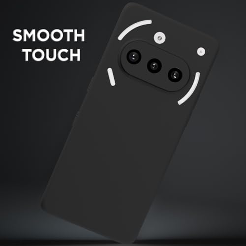 Image of Outlouders Back Cover for Nothing Phone 3A | Camera Protection | Durable Soft Matte Silicone Bumper Case (Black)