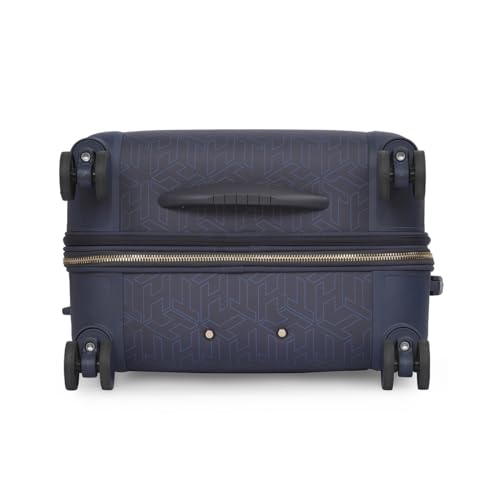 Image of Tommy Hilfiger Jazz Cabin Soft Luggage - Navy |Check-in Trolley Bag with TSA Lock | 360 Spinner Double Wheels | Telescopic Handle | Expandable | Polyester Shell Suitcase | 42L Capacity | 56cm