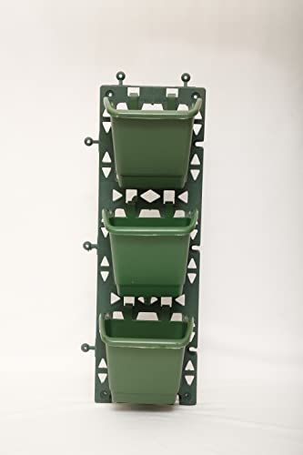 Image of Bio Blooms Agro India Pvt. Ltd. Vertical Wall Hanging Garden Pots | 4 Panels and 12 Flexible | Easy Installation, Drainage Design, Indoor Outdoor Use for Vegetables, Herbs, Flowers M2 Model