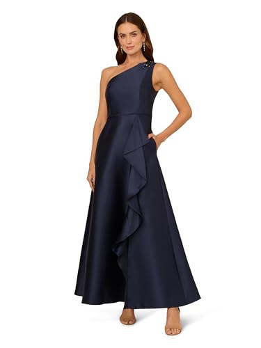 Adrianna Papell Women's One Shoulder Mikado Gown
