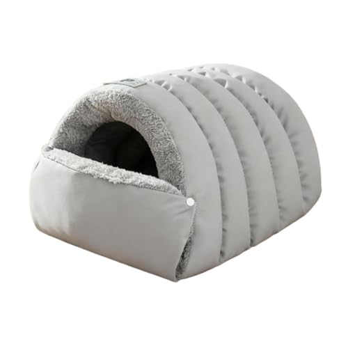 Dôme chat en peluche grise de qualité supérieure avec base stable