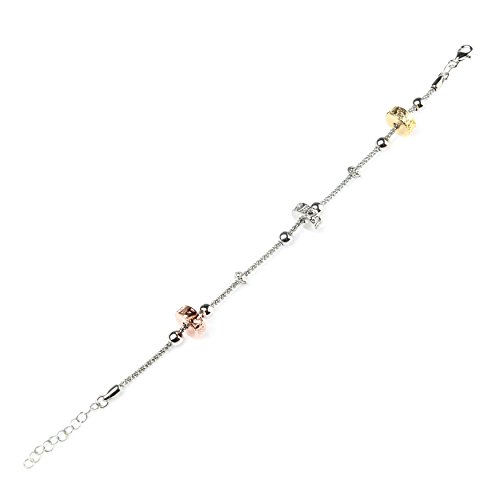 Bracciale Amen con Tre Ciondoli in Rosa, Giallo e