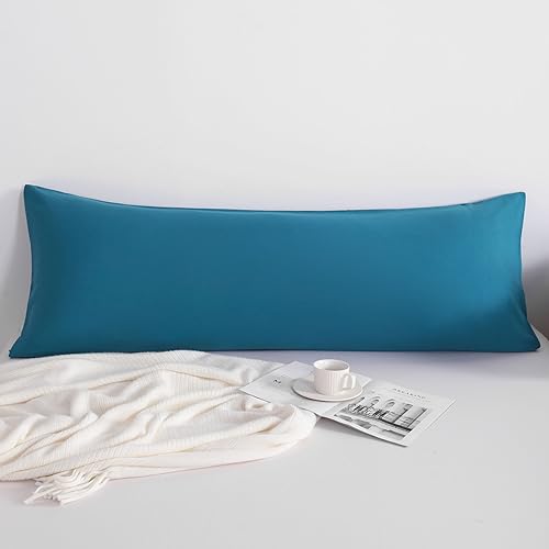 FLXXIE Body Pillow Cover - Super Soft Microfiber 20x54 Body Pillow Case - Envelope Closure, Wrinkle, Stain Resistant Teal Body Pillow Cover, 20x54, Teal