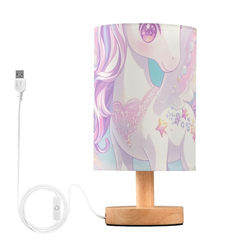 Lámpara de mesa infantil con unicornio y brillo miniatura 1