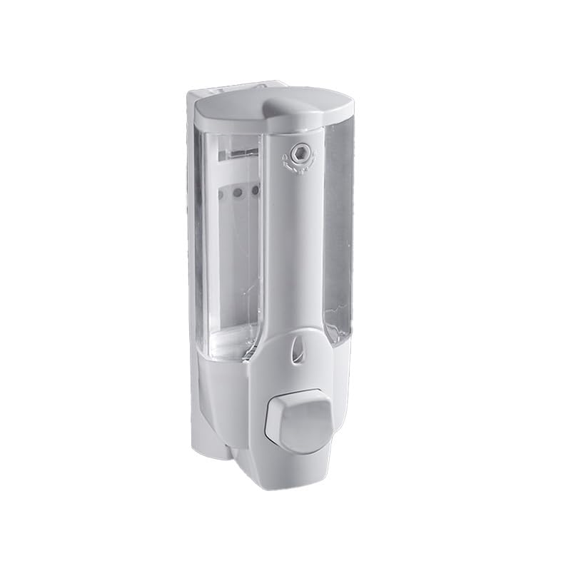 Badezimmer-Seifenspender zur Wandmontage, weißer Handseifenspender, Pressflasche, 350 ml