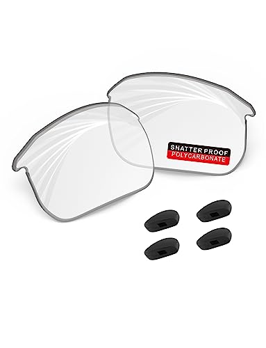 Image of PRO+ Polycarbonate Non-Polarized Replacement Lenses & Nose Pads for BOSE Tempo BMD0011 Sunglasses - HD Transparent