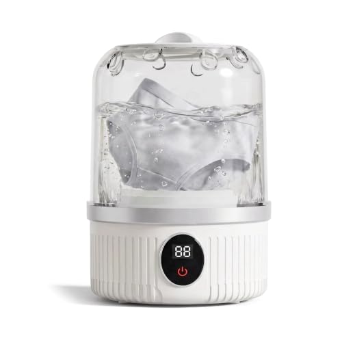 Upgraded 1.5L Mini Underwear Washing Machine, Wireless Small Portable Washing Machine, Mini Washer for Underwear Mini Laundry Machine for Travel Dorm RV Apartment Hotel White