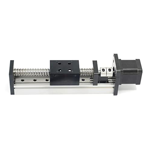 Zeberoxyz 100mm effektive Länge Linear Schienenführung Kugelumlaufspindel SFU1605 mit quadratischen mit NEMA17 Schrittmotor für DIY CNC Router Teile X Y Z Linear Stage Actuator(Größe:100mm)