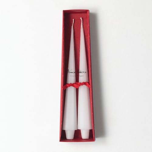 Sullivans Vance Kitira White Taper Candle Set of 2, Clean-Burning, Environmental-Friendly, Scentless, Real-Wax Candles, Home Décor, Hosting Décor
