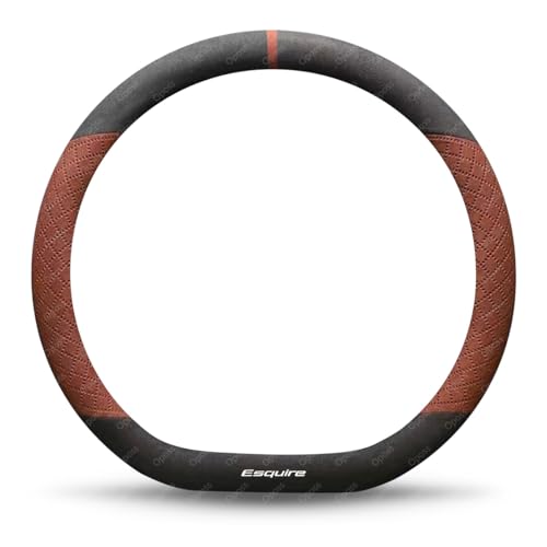エスクァイア 80系 車用ハンドルカバー 車用ステアリングカバー スポーツ ホイールカバー ESQUIRE エスクァイア 80系 専車ロゴ 手触りがよい 滑り止め 超薄型 38CM ハンドル 保護カバー カスタム アクセサリー 車用品(ブラウンDタイプ)