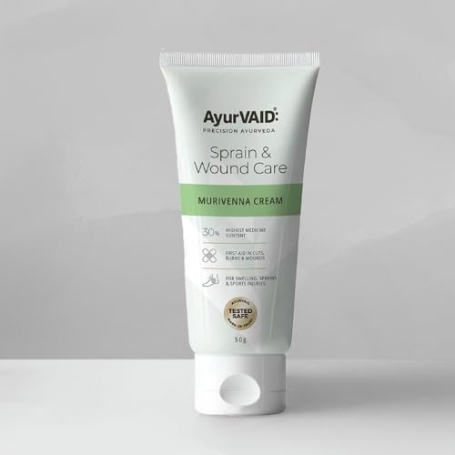 Image of Murivenna Cream 50g | Ayurveda First-Aid Cream for Cuts, Burns, Wounds & Sprains | Fast-Absorbing & Non-Greasy | TESTED SAFE for Heavy Metals & Microbial Load | 30% Highest Medicine Content | With Aloe & Moringa