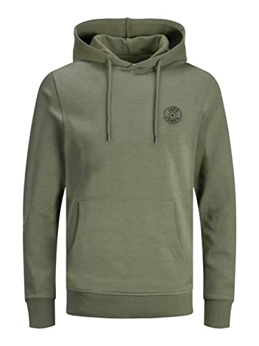 JACK & JONES Herren JJEBASIC Logo Sweat Hood, Dusty Olive/Black, XL – Ansicht 1