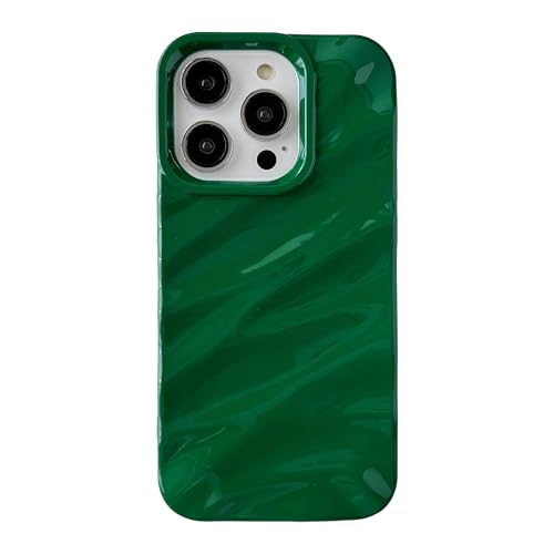 Caseative for iPhone 14 Pro Case,Water Ripple Pattern Curly Wave Shape Soft Phone Case (Green) by Caseative - Used condition - US$7.89