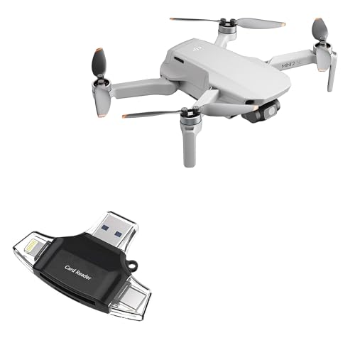 BoxWave Smart Gadget Compatible with DJI Mini 2 SE Drone - AllReader SD Card Reader, microSD Card Reader SD Compact USB - Jet Black