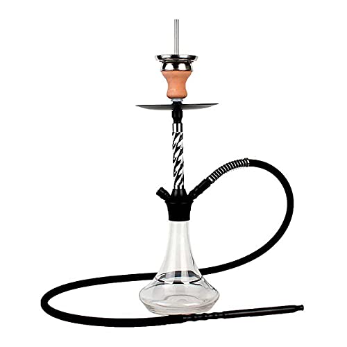 Aladin Shisha AluX 3-48 cm, Silver, Wasserpfeife mit Klick, Closed Chamber, Kaminkopf-Set, Silikonschlauch-Set