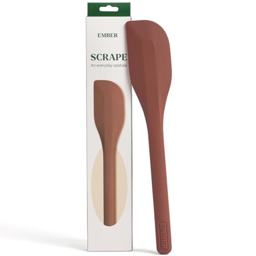 Image of Ember Cookware Silicone Scraper Spatula 26.5 cm | 230C Heat Resistant | Platinum Grade Food Safe Spatula for Cooking, Mixing & Scraping | Non Scratch Seamless Unibody Design | Terracotta