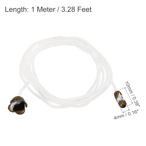Image of MECCANIXITY Pull Cord for Ceiling Switch, Light Pull Cord String Ceiling Fan String with Connector Pull Chain Extension, White Bronze, Pack of 10