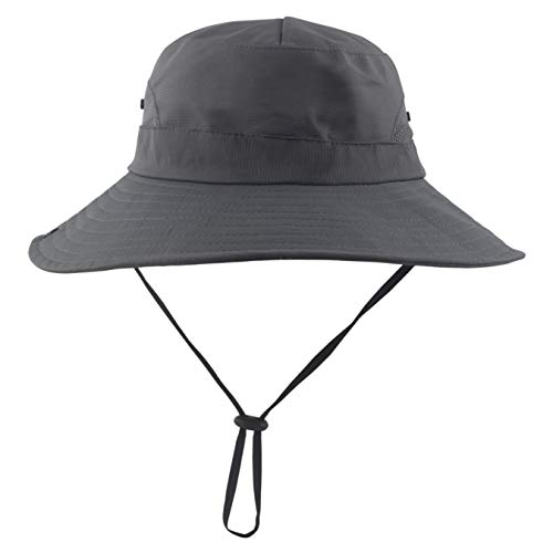 Hgge Women Ponytail Summer Sun Hat Wide Brim Uv Hats Floppy Bucket Cap For Safari Beach Fishing Gardening Pure Grey #TOP1