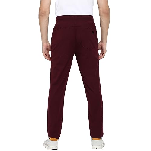 Image of Van Heusen Men's Track Pant | Side Zipper Pockets |Mid-Rise| Comfort Fit | Cotton Blend | Breathable & Casual | Easy Stain Release| Anti-Static Fabric | Activewear | Drawstrings | Style 50052