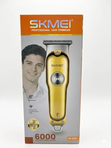 Image of SKMEI SK1020 Professional Hair Clipper For Men and Women | Corded Hair Trimmer with Quiet Operation and Dteachable Heads | Hair Styling Trimmer with LED Power Indicator (Gold)