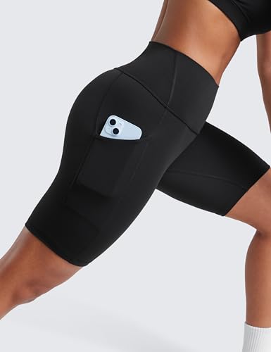 CRZ YOGA Women's Butterluxe Biker Shorts 8 Inches - High Waisted Side Pockets Workout Yoga Volleyball Buttery Soft4
