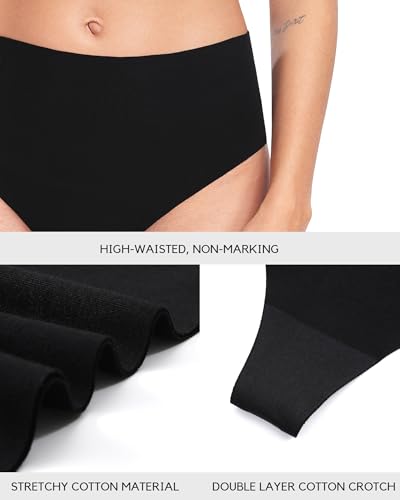 Cotton Thongs for Women High Waisted Seamless No Show Thong Stretchy Comfort Panties S-XL4