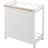 山崎実業(Yamazaki) 目隠し分別ダストワゴン 3分別 ホワイト 約51.5X34.5X55cm(キャスター含む) トスカ tosca ゴミ箱 4780