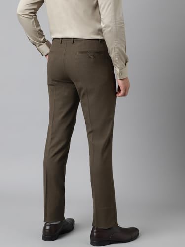 Image of SUBTRACT Men 4 Way Stretch Wrinkle Free Slim Fit Formal Trouser in with 2 Inch Flexible Waistband | Men's Trousers for Office Or Party