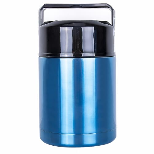 Meichoon Large Insulated Food Container for Cooking 35 oz 1000ml, Stainless Steel Interior Leak Proof Soup Jar & Food Storage, BM02 Blue