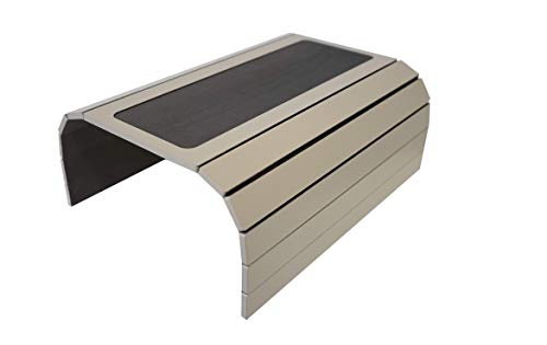 Mesa de sofá con base de EVA. Lados con peso. Se adapta a brazos de silla cuadrados.