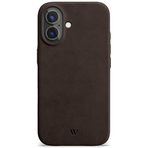 WIIUKA Hülle für iPhone 17 Leder aus Deutschland Lederhülle extra Dünn Premium Handyhülle Case Qi skiin More Vintage Braun