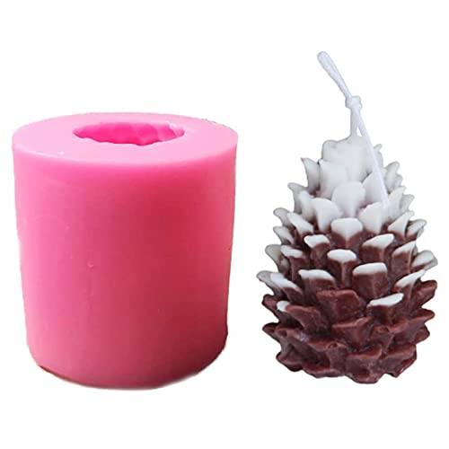 Moule 3D en Forme de Pomme de Pin Savon Maison Pomme de Pin Bougie Pomme de Pin Forme Maison Pochoirs en Silicone en Forme de Pin de Noël 3D Moule à Bougie en Silicone en Forme Maison Gâteau Savon Cover