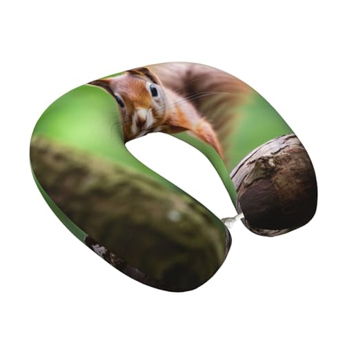 Almohada cervical de viaje con relleno de poliéster negra miniatura 2