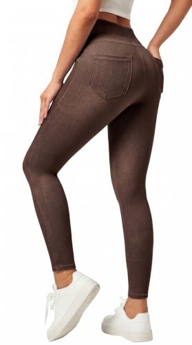The Best Body Sculpting Leggings for Women Over 50: Your Complete Guide to Confidence and Comfort 9 IUGA Stretchy Jeans Jeggings, Regular, Coffe, S Dark Coffee