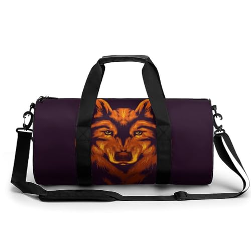 Sac de voyage loup orange imperméable et résistant pour le camping et la randonnée