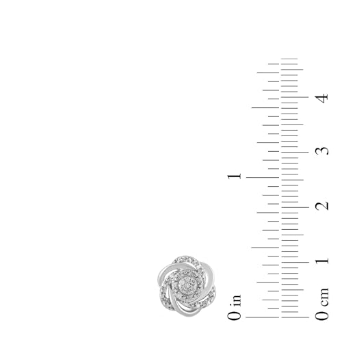 Amazon Essentials Sterling Silver 0.1 cttw Diamond 7 Stones Cluster Flower Stud Earrings (previously Amazon Collection)3