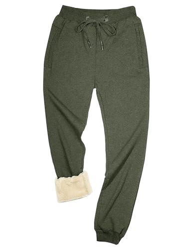 Faleave Men's Warm Sherpa Lined Sweatpants Fleece Pants Thicken Active Jogger Sports