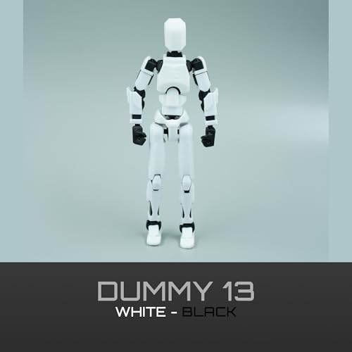 Image of Dummy 13 Action Figure Robot | Fully Articulated 3D Printed Robot Toy | 5.4-inch Collectible Figurine | Matte Finish | Unassembeled | Combo of 2 (Blue-Black+White-Black)
