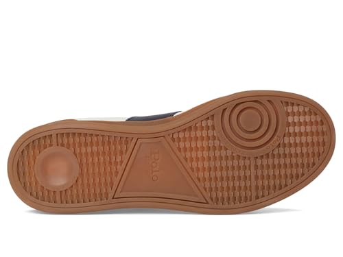 POLO RALPH LAUREN Men's Heritage Aera Leather-Suede Sneakers Bianco/Navy/Wine 1 8 Medium3