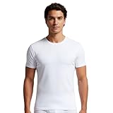 Intimitaly Nazareno Gabrielli Maglietta Uomo Intima, 3 Pezzi, Cotone 100%, ComfortFit, Scollo V o Girocollo o Vogatore, Bianco Blu Nero Grigio (IT, Testo, M, Regular, Regular, 3 Bianche - Girocollo)