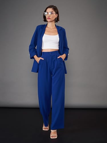 Image of Sassafras worklyf Women's Blazer Regular Fit Full Sleeves Longline Front Open Show Pocket - Casual Workwear Blazers