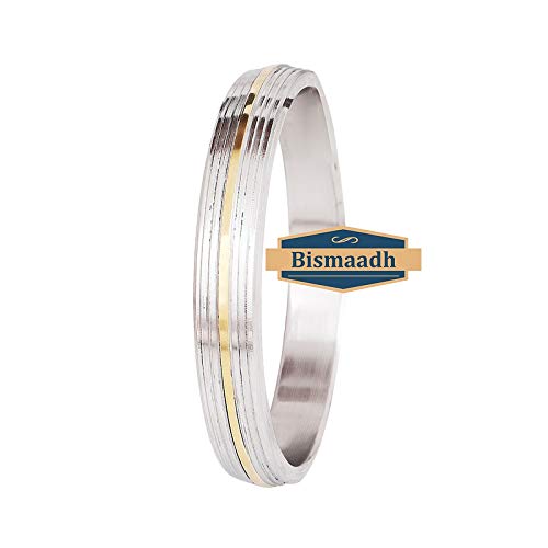 BISMAADH Amritsar Sikh/Punjabi Kada Brass & Stainless Steel Bracelet for Mens 12 mm Thikness