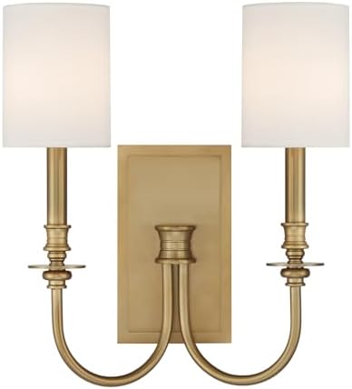 Crystorama Lloyd 2 Light Aged Brass Sconce