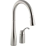 KOHLER K-647-VS Simplice Pull-Down Kitchen Faucet with Side Handle...