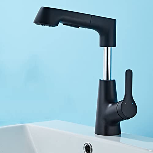 Grifo monomando extraíble blanco para baño con mezclador y caño giratorio