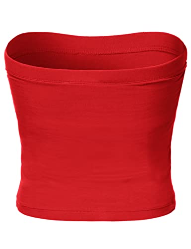 Image of Women's Shapewear Tube Tops Strapless Ruched Built-in Shelf Bra Casual