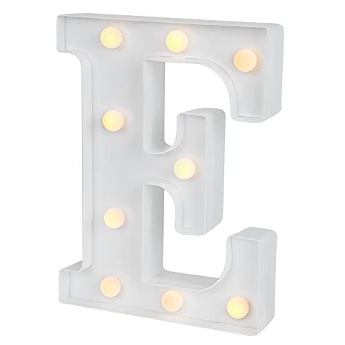 Image of Restaurantware Illumify 6.4 x 1.2 x 8.7 Inch Light Up Letter 1 Durable Marquee LED Light - Letter E Touchproof White Plastic Party Light Keyhole Slot For Parties Weddings Or Special Events