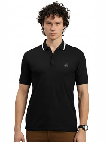 Image of Lux Nitro Men's Polo T-Shirt with Jacquard Collar | Half Sleeve Collar T-Shirt for Men | Casual & Office Wear
